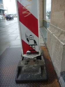 Lego man stencil in Geneva