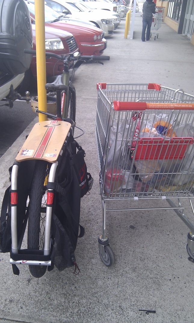 xtracycle and shopping trolley